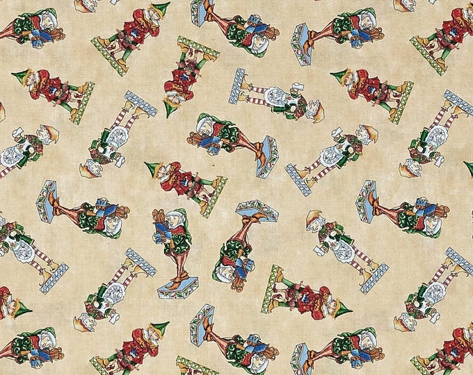 Springs Creative Jim Shore Santa Elf Toss Premium Quality 100% Cotton Fabric (SC970)