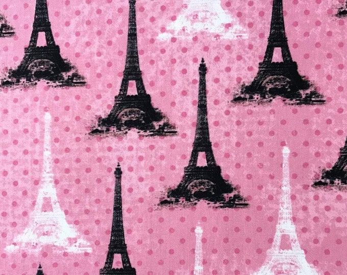David Textiles Paris in Pink Officially Licensed Candace Allen Design Premium Quality 100% Cotton Fabric (DA48)