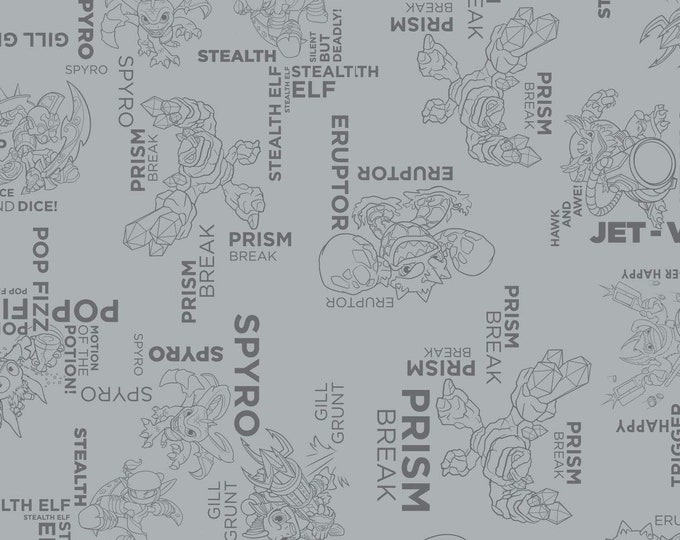 Camelot Fabrics Skylanders Stone Premium Quality 100% Cotton Fabric (CA117)