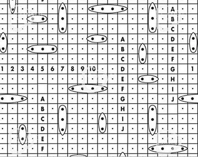 Camelot Fabrics Battleship boardgame Premium Quality 100% Cotton Fabric (CA1090KK)