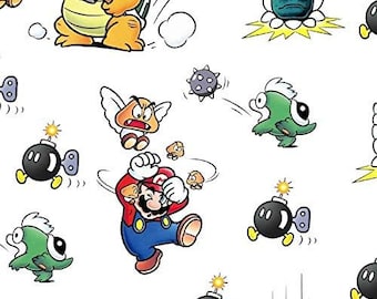 Springs Creative Mario in Trouble Premium Quality 100% Cotton Fabric (SC1472BB)