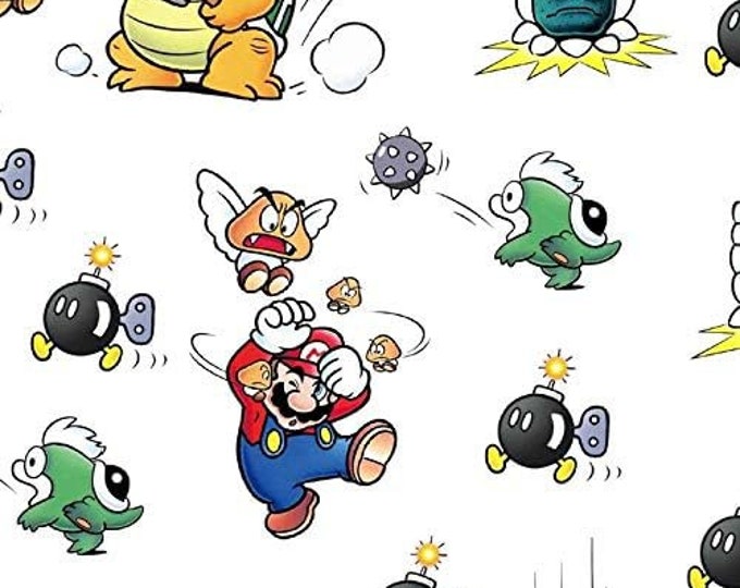 Springs Creative Mario in Trouble Premium Quality 100% Cotton Fabric (SC1472BB)