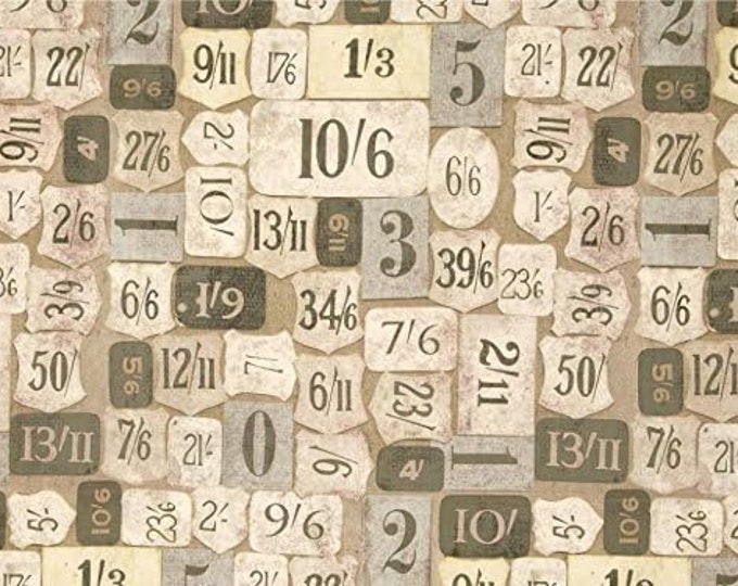 Free Spirit Tim Holtz Eclectic Elements Mercantile Premium Quality 100% Cotton Fabric (M627)