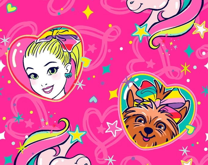 Springs Creative JoJo Siwa Friends are Magic Pink/Multicolor Premium Quality 100% Cotton Fabric (SC1551KK)