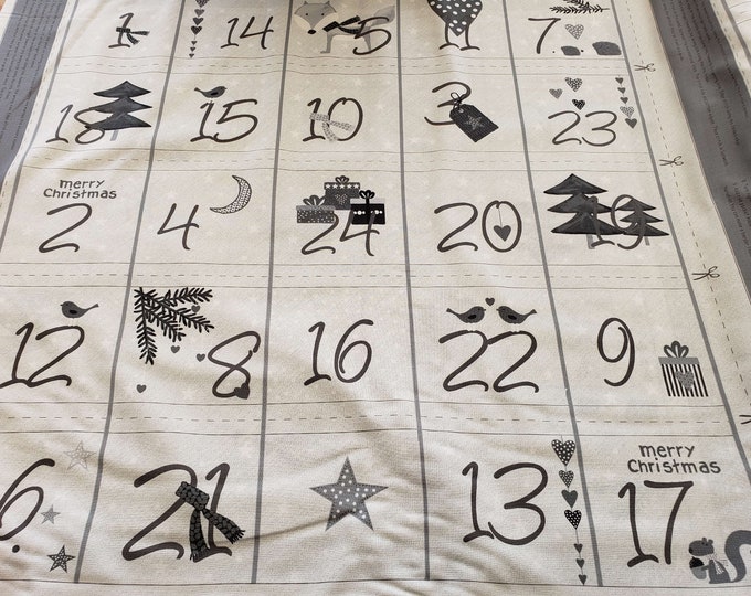 Blank Quilting Christmas for Friends Calendar 23.5x43in panel Premium Quality 100% Cotton Fabric by the Panel (BQ67)