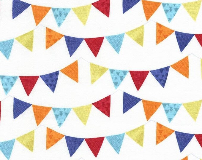 Timeless Treasures Party Pennants Ivory Premium Quality 100% Cotton Fabric (TT668)