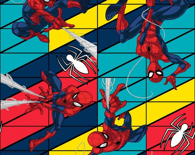 Springs Creative Marvel Avengers Spider-Man Swing Multicolor Premium Quality 100% Cotton Fabric (SC1565KK)