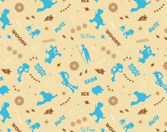 Camelot Fabrics Disney Fabric Toy Story Toss in Cream Premium Quality 100% Cotton Fabric (CA690KK)