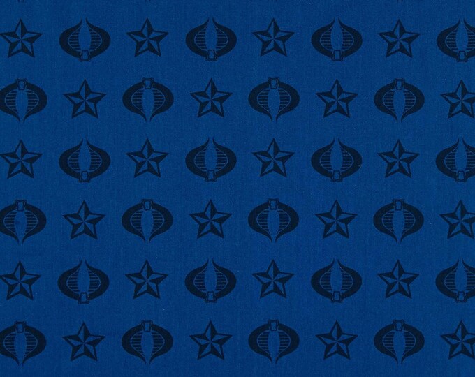 Camelot Fabrics GI Joe Adventure Cobra Blue Quilt Fabric Premium Quality 100% Cotton Fabric (CA24AA)