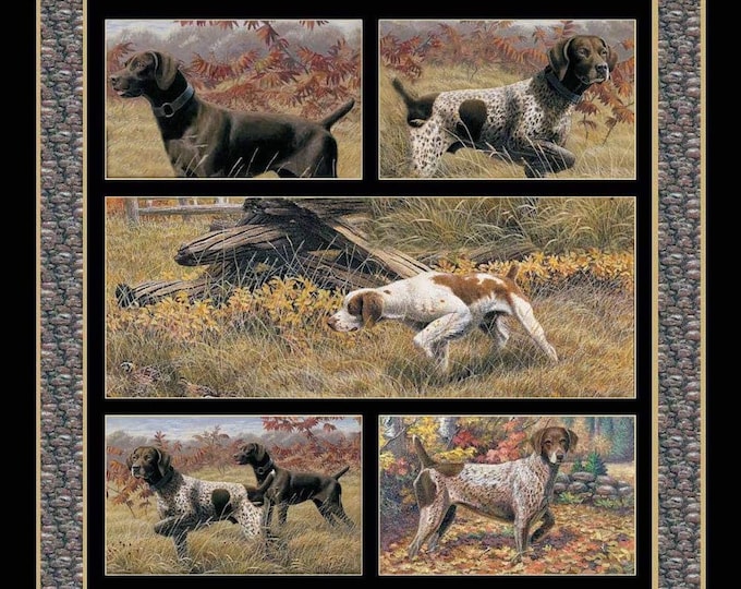 Show dogs Wallhanging Hunt  panel 36"  Springs Creative 100% cotton 43" wide fabric Sold by the Panel (SC1496)