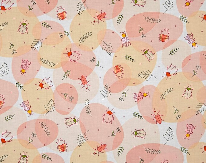 Quilting Treasures June Bee Thalia Beetles Lt Coral Premium Quality 100% Cotton Fabric (QT1046)