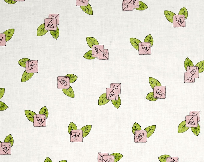 Quilting Treasures Hatters Tea Party Pink Rose Toss Ecru" Spearmint Premium Quality 100% Cotton Fabric (QT1145KK)