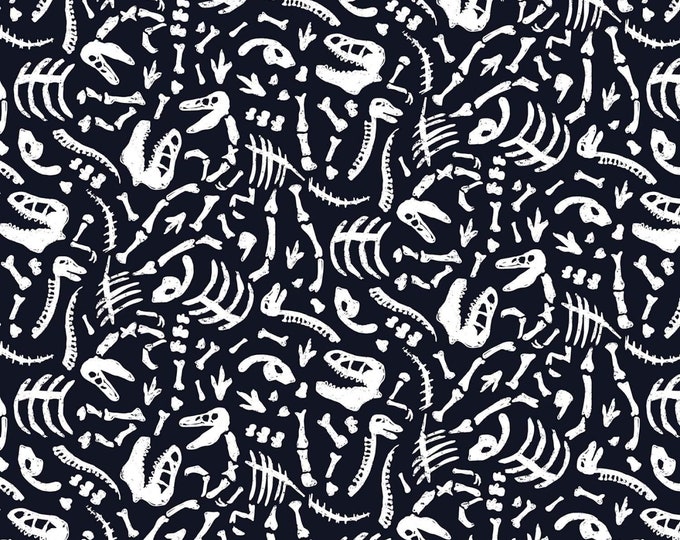 Timeless Treasures Glow in The Dark Dinosaur Bones Premium Quality 100% Cotton Fabric (TT1229KK)