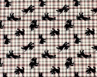 Camelot Fabrics 101 Dalmations Puppy Plaid Red Premium Quality 100% Cotton Fabric (CA1199)