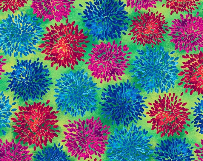 Quilting Treasures Mirage Floral Green Premium Quality 100% Cotton Fabric (QT1086)