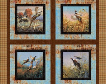 Pheasant pillow  panel 36&quot;  Springs Creative 100% cotton 43&quot; wide fabric Sold by the Panel (SC1486)