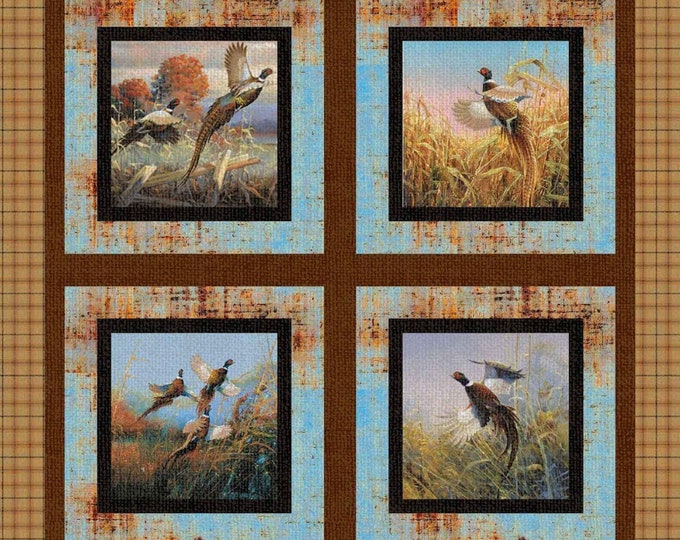 Pheasant pillow  panel 36"  Springs Creative 100% cotton 43" wide fabric Sold by the Panel (SC1486)