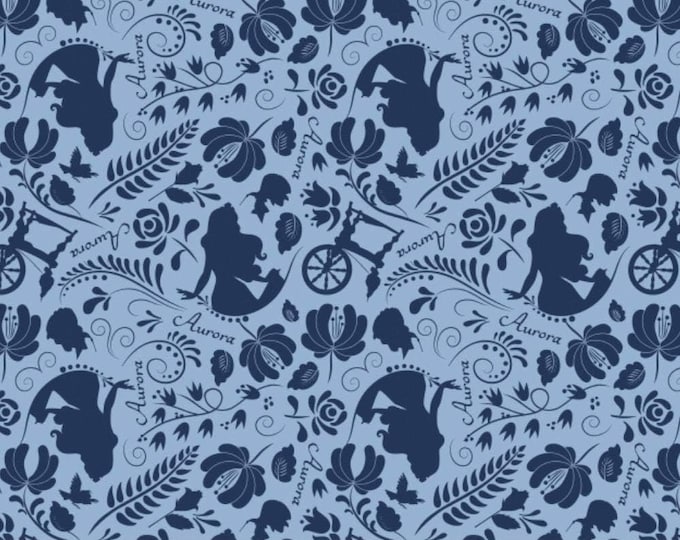 Camelot Fabrics Sleeping Beauty Aurora silhouette Premium Quality 100% Cotton Fabric (CA1079KK)