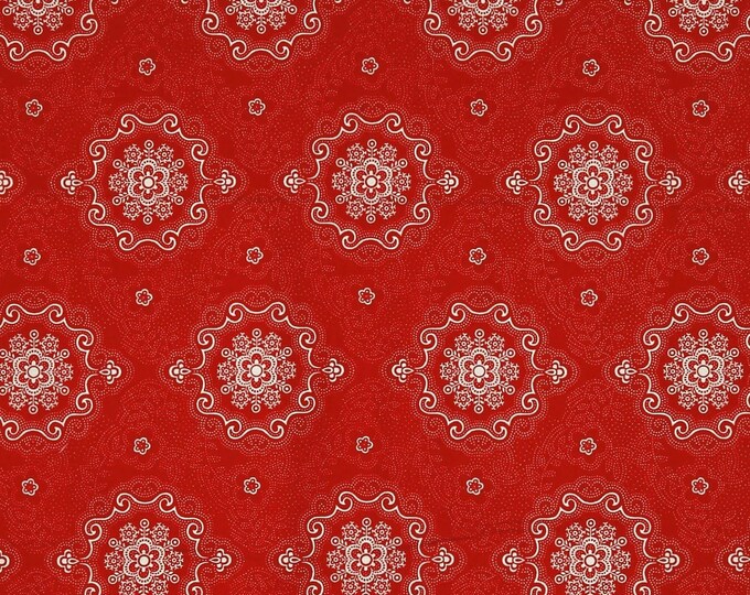 Quilting Treasures Antiquities Colebrook Large Medallion Red Premium Quality 100% Cotton Fabric (QT1267KK)