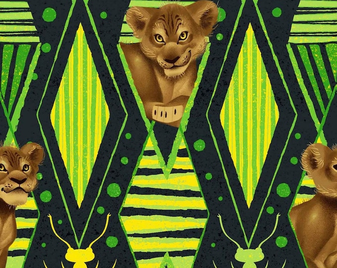 Springs Creative Disney Fabric Lion King Jungle Fun in Green Premium Quality 100% Cotton Fabric (SC1499)