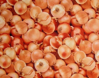 Elizabeth's Studio Onion Realistic Vegetable Fabric Collection Premium Quality 100% Cotton Fabric (ES18)