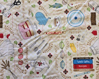 Timeless Treasures Baking Utensils tossed Cooking Premium Quality 100% Cotton Fabric (TT802)