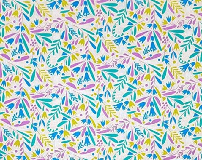 Camelot Fabrics Spring Birds Meadow Cream Premium Quality 100% Cotton Fabric (CA1071)