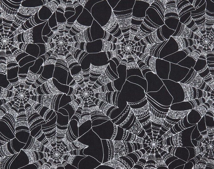 Springs Creative Halloween Patterned Web Black Premium Quality 100% Cotton Fabric (SC65XX)