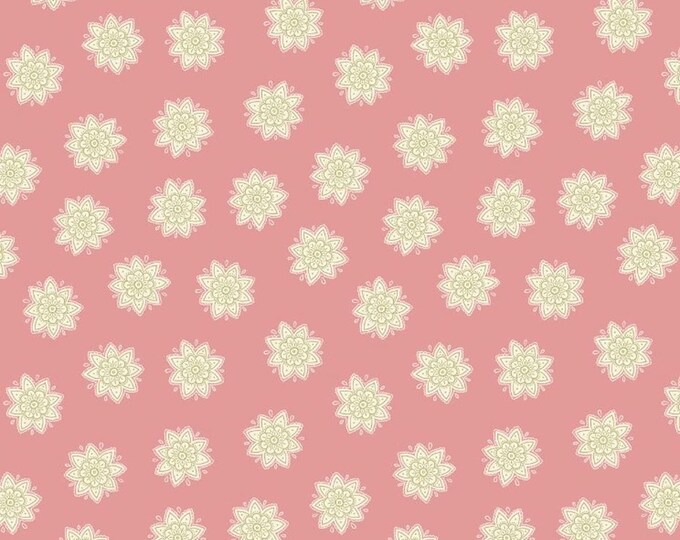 Lewis & Irene Sew Mindfull Floral Mandelas Flowers Peach Premium Quality 100% Cotton Fabric (M488)
