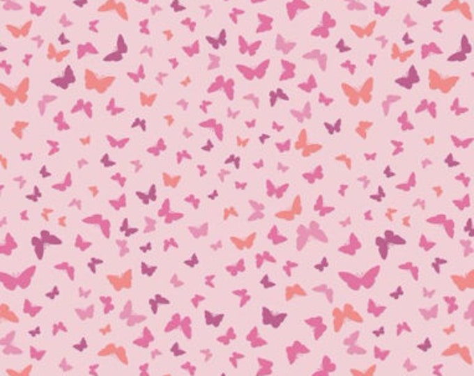 Lewis & Irene Sew Mindfull Butterflies Peaceful Pink Premium Quality 100% Cotton Fabric (M480)