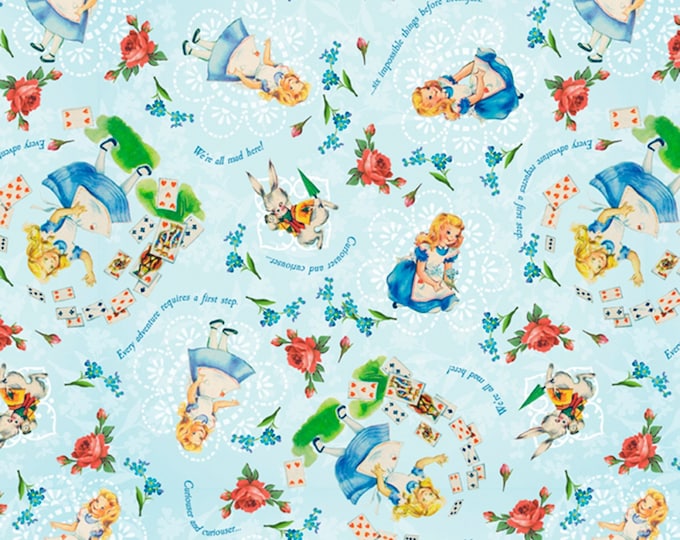 David Textiles Sweet Alice Light Blue Premium Quality 100% Cotton Sold by The Yard. (DA195KK)
