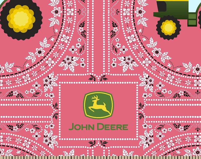 Springs Creative John Deere Floral Pink Premium Quality 100% Cotton Fabric (SC1477)
