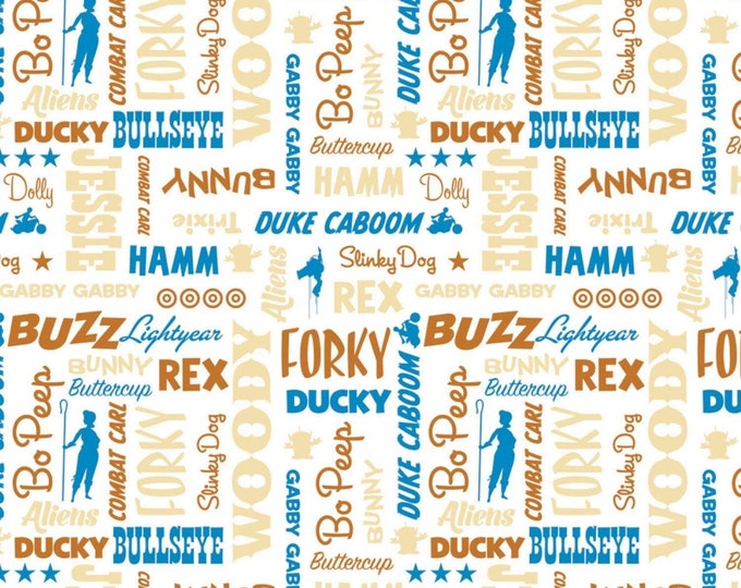 Camelot Fabrics Toy Story 4 Name Toss Multi Colored Premium Quality 100% Cotton Fabric (CA97KK)