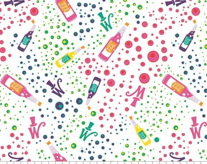 Camelot Fabrics Willy Wonka Soda Forest in White Premium Quality 100% Cotton Fabric (CA400KK)
