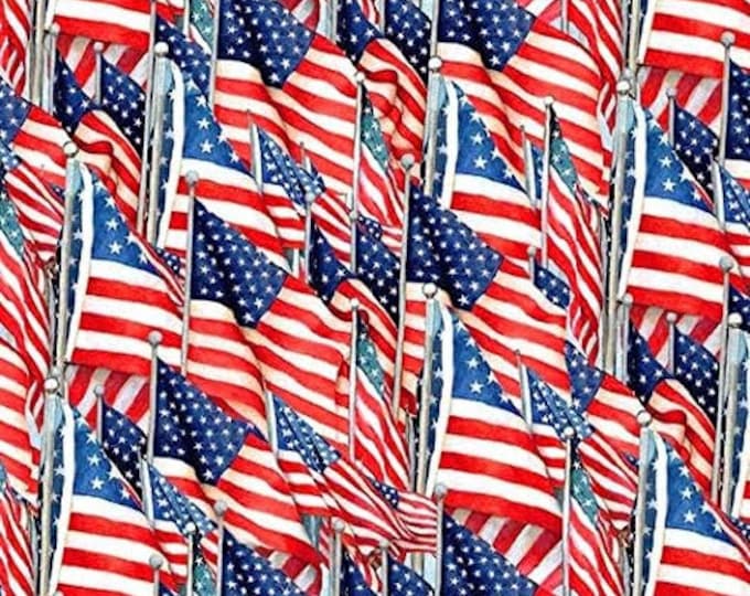 Springs Creative American Flag Toss Premium Quality 100% Cotton Fabric (SC213KK)