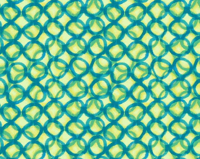 Quilting Treasures Mirage Interlocking Circles Light Green Premium Quality 100% Cotton Fabric (QT1116KK)