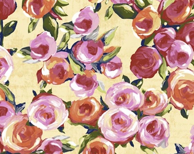 Susybee Susannah Bee Allover Floral Yellow Premium Quality 100% Cotton Fabric (SB115)