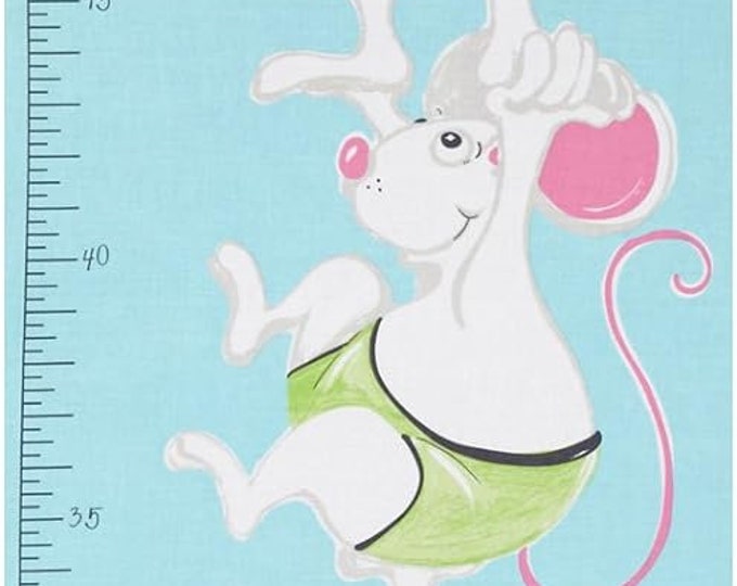 Susybee Lewe & Norton Panel Growth Chart Mouse Panel Premium Quality 100% Cotton Fabric sold by the panel (SB61)