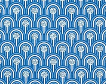Camelot Fabrics Pepsi Scallops Blue Premium Quality 100% Cotton Fabric (CA545)