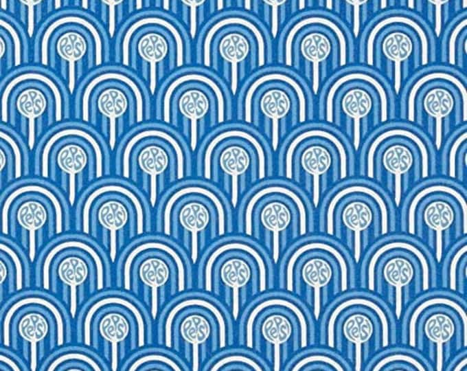 Camelot Fabrics Pepsi Scallops Blue Premium Quality 100% Cotton Fabric (CA545)