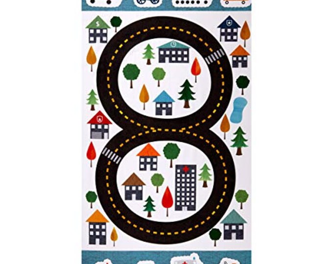 Robert Kaufman Kaufman Let's Go 24" Panel, White Premium Quality 100% Cotton Fabric (RK398KK)
