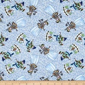 Springs Creative Jim Shore Woodland Tossed Snowmen Premium Quality 100% Cotton Fabric (SC624)