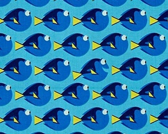 Camelot Fabrics Disney Finding Dory Dory Dot Topaz Premium Quality 100% Cotton Fabric (CA589)