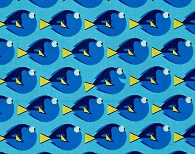 Camelot Fabrics Disney Finding Dory Dory Dot Topaz Premium Quality 100% Cotton Fabric (CA589)