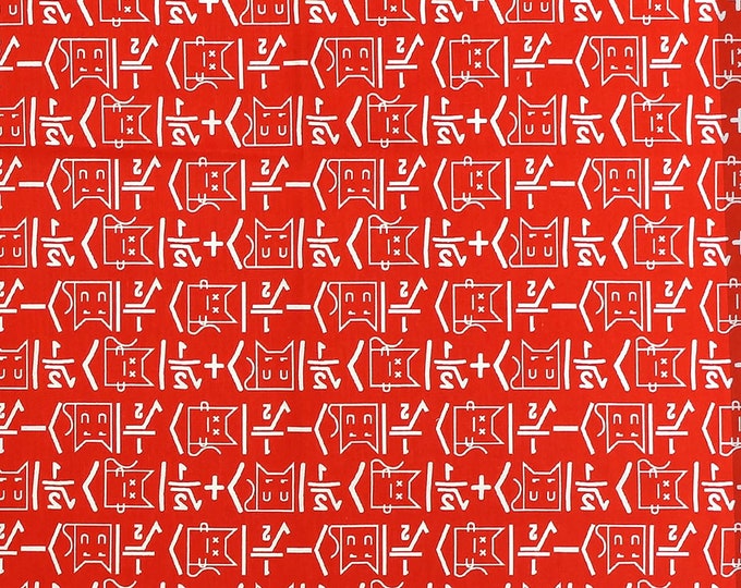 Camelot Fabrics The Big Bang Theory Math Cat Red Premium Quality 100% Cotton Fabric (CA986)