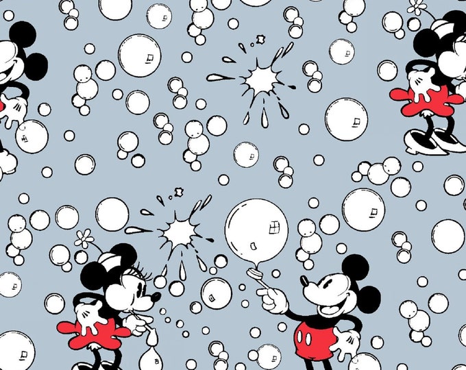Springs Creative Disney Mickey & Minnie Mouse Vintage Bubbles Premium Quality 100% Cotton Fabric (SC1535KK)