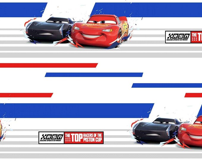 Springs Creative Cars 3 Top Racers of Piston Cup Premium Quality 100% Cotton Fabric (SC385KK)