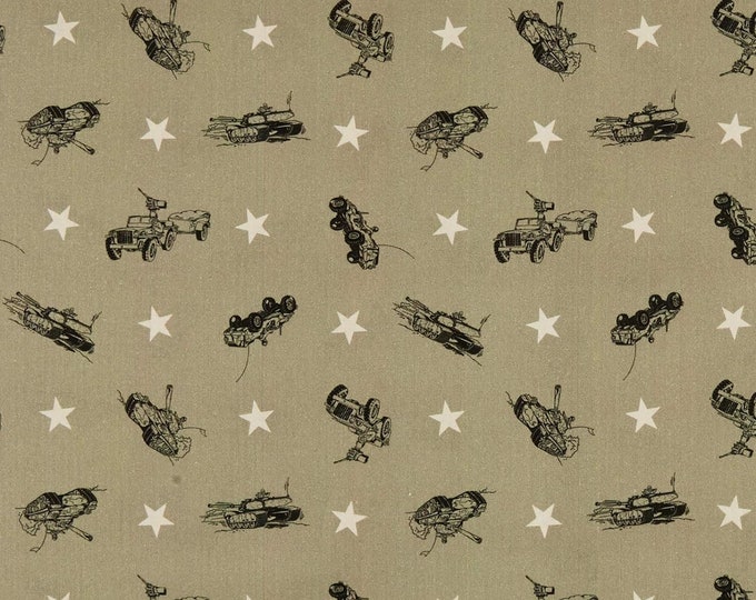 Camelot Fabrics GI Joe Adventure Sky Hawk Tan Premium Quality 100% Cotton Fabric (CA26AA)