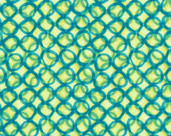 Quilting Treasures Mirage Interlocking Circles Light Green Premium Quality 100% Cotton Fabric (QT1082)