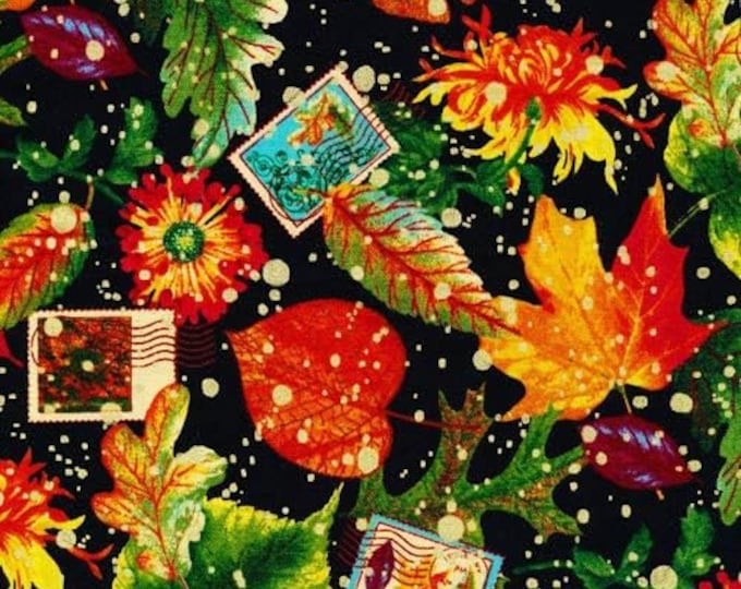 Fabri-Quilt Changing Seasons Tossed Metallic Premium Quality 100% Cotton Fabric (FQ9)